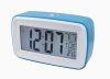 Big LCD Glowing Alarm Clock with Digital Calendar & Voice Record, Blue desktop alarm clock