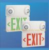 Exit sign with twin spotlights 