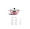 Pink Floral Pattern Rose Aluminum die cast non-stick cookware set with ceramic coating die-casting