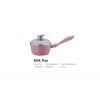 Pink Floral Pattern Rose Aluminum die cast non-stick cookware set with ceramic coating die-casting