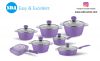 Floral Pattern Rose Aluminum die cast non-stick cookware set with ceramic coating die-casting