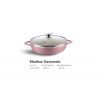 Pink Floral Pattern Rose Aluminum die cast non-stick cookware set with ceramic coating die-casting