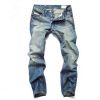OEM Custom Destroyed Stretch Men's Skinny Denim Pant Slim Fit Mens Ripped Jeans