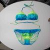 Bikini with blue-green...