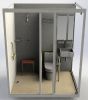 2017 new style with toilet and shower tempered glass door prefab all in one bathroom pod