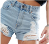 custom casual Denim Short Slim Straight  women unisex Scratch Shorts casual summer light blue black