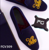 Embroidered velvet loafers