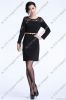 10517 Discounted Sheer Black full sleeve Lace Dress