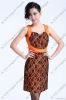 HOT SALE!!10506 Glamorous Lace Ribbon Orange Dress