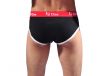 Korean version of Pure black Lycra cotton with a white line men's briefs underwear