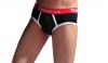 Korean version of Pure black Lycra cotton with a white line men's briefs underwear