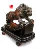 Gem stone  carving tiger carvig nature red wood fossil hand craft gift