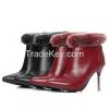 Free Shipping Ladies Mutural Fashion Bootie Women's PU boots fashion rabbit fur pointed toe High Heel Cheap boots