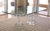 Acrylic diinnig table  Elegant Design Tempered glasstable top + Acrylic base 