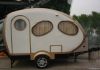 Fiberglass camping caravan