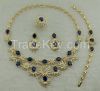 Jewelry set with statement necklace, bangle, swarovski crystal