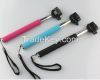 iPhone Cable Take Pole Selfie Stick with Two Type Adjustable Plastic Clip , Wired Monopod