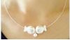 Kiss fish silver necklace