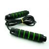black adjustable soft foam long handles workout professional jump rope