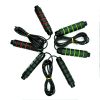 black adjustable soft foam long handles workout professional jump rope