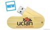 Swivel rotary wooden or bamboo usb flash disk