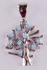 silver opal The tree of life pendant