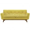 Beverly Bonded Leather Loveseat With Wood Legs