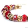 Wholesale European gold red charm beads bracelets jewelry