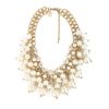 Gold And Shine Metal Pearl Stone Off-White Choker Necklace