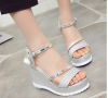 Ladies Fashion High Wedge Sandals shoes for summer with high quality PU with good price