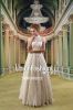 China custom made Hot selling elegant dresses for bride organza fabric wedding dress high ruffle collar design 2015