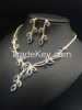 2016 NEW fashion luxury elegant blue zircon necklace earring jewelry