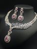 2016 NEW fashion red purple pink water drop zircon jewelry