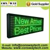 CE approved led messages display with Green color and size 104cm(W)*40cm(H)*7cm(D)