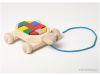 Wooden toy - pull along Turtle toy with a shipment of blocks