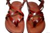 Brown Mix Leather Sandals
