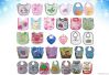 colorful embroidered cute animal baby bibs