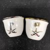 12pcs gift box hot sale porcelain gold rim line white ceramic arabic cawa tea cup set 