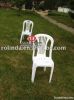 Armless White Plastic Stacking Chair