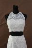 white evening dress with beaded 