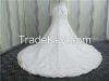 Ball-Gown Sweetheart Court Train Satin Wedding Dress with Cascading Ruffles