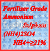 Nitrogen Fertilizer Ammonium sulphate N=21%