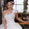 One Shoulder Hem Lace Wedding Dress