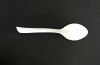 6&quot; PLAware Spoon, biodegradable, eco-friendly, disposable, sustainable cutlery manufactured by Suzhou industrial park US Biopolymers Corp (Chinese name DELIAN)
