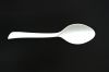 6" PLAware Spoon, biodegradable, eco-friendly, disposable, sustainable cutlery manufactured by Suzhou industrial park US Biopolymers Corp (Chinese name DELIAN)