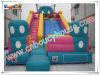 Blue cat inflatable slide