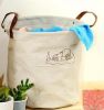 collapsible natural cottonstorage basket container camp bin with print