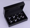 Quality Leather 4 pairs Cufflinks Gift Box