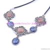 Noble turquoise design alloy necklace