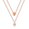Rose gold-tone stainless steel pendant necklaces for women jewelry